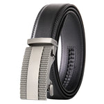 Load image into Gallery viewer, Men&#39;s Leather Belt - Black, Gray, Brown with Automatic Buckle - KME means the very best
