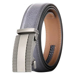 Load image into Gallery viewer, Men&#39;s Leather Belt - Black, Gray, Brown with Automatic Buckle - KME means the very best
