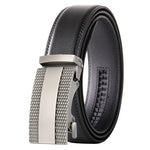 Load image into Gallery viewer, Men&#39;s Leather Belt - Black, Gray, Brown with Automatic Buckle - KME means the very best
