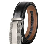 Load image into Gallery viewer, Men&#39;s Leather Belt - Black, Gray, Brown with Automatic Buckle - KME means the very best
