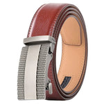 Load image into Gallery viewer, Men&#39;s Leather Belt - Black, Gray, Brown with Automatic Buckle - KME means the very best
