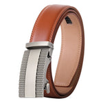 Load image into Gallery viewer, Men&#39;s Leather Belt - Black, Gray, Brown with Automatic Buckle - KME means the very best
