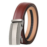 Load image into Gallery viewer, Men&#39;s Leather Belt - Black, Gray, Brown with Automatic Buckle - KME means the very best
