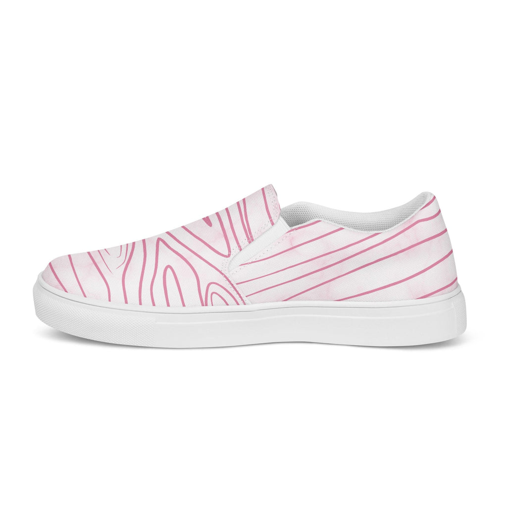 Men’s Slip - on Canvas Shoes Pink Line Art Sketch Print - KME means the very best