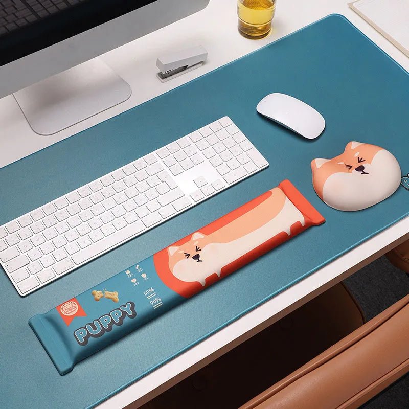 MIGALOO 3D Dog Cute Kawaii Mouse Pad with Memory Foam Keyboard Wrist Rest - Rubber Material for Comfort and Style - KME means the very best