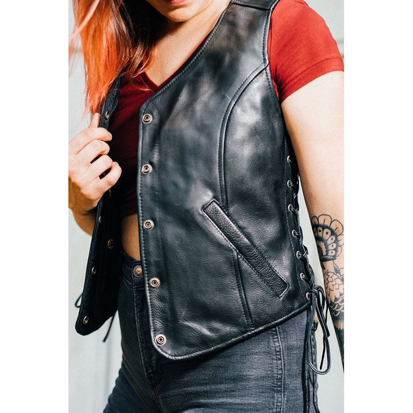 MKL - Cynthia Women's Motorcycle Leather Vest - KME means the very best