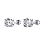 Load image into Gallery viewer, Moissanite 18K White Gold Men and Women Sterling Silver Stud Earrings - KME means the very best
