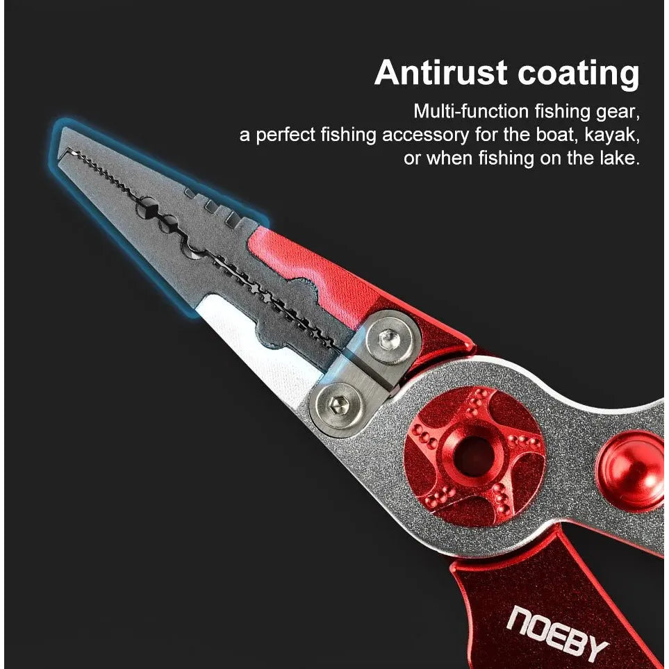 NOEBY Stainless Steel Fishing Pliers - Multifunctional Split Ring Remover, Line Cutter, and Lip Grip Tool - KME means the very best