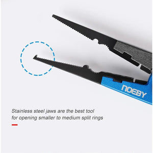 NOEBY Stainless Steel Fishing Pliers - Multifunctional Split Ring Remover, Line Cutter, and Lip Grip Tool - KME means the very best