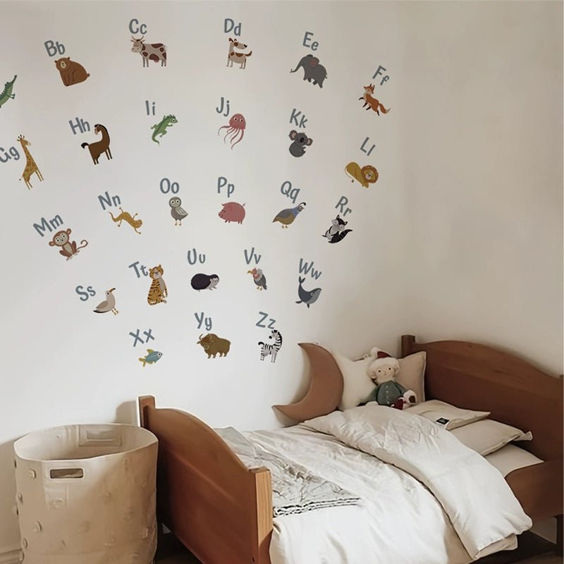 Nordic Style Cute Animal Letters Wall Stickers - Child Baby Bedroom Decoration - KME means the very best