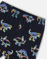 Load image into Gallery viewer, Organic Cotton Two Piece Pajama Set Black Printed Neon Dino - KME means the very best
