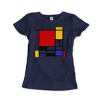 Load image into Gallery viewer, Piet Mondrian - Composition with Red, Yellow, and Blue - 1942 Artwork T - Shirt - KME means the very best
