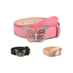 Load image into Gallery viewer, Pink Butterfly Belt Women&#39;s Stylish Niche Style Skirt Decorative Snap Belt Width Y2g Sexy Pant Belt White Rose - KME means the very best
