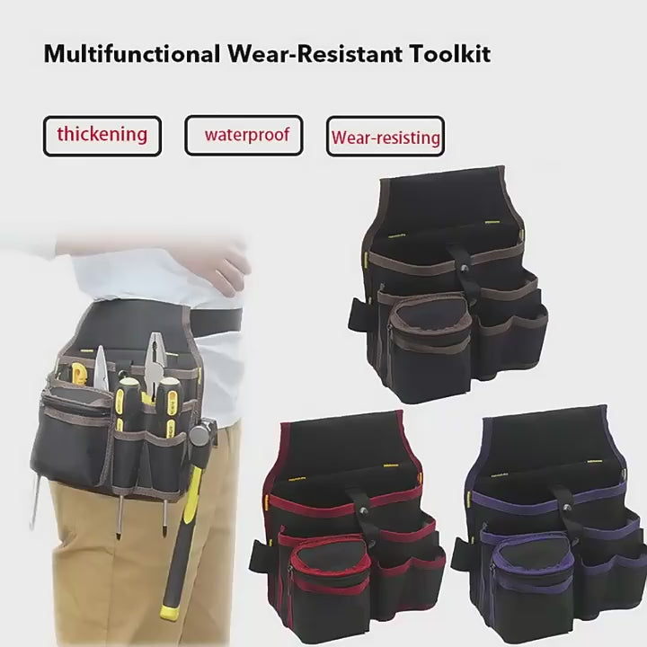 Ultimate Multifunctional Tool Belt - Waterproof Electrician Toolkit with Drill Holster and Oxford Cloth Construction