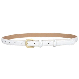 Punch - Free Female Brown Belt - Minimalist Cowhide Leather Belt for Women with Alloy Pin Buckle - KME means the very best