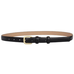 Punch - Free Female Brown Belt - Minimalist Cowhide Leather Belt for Women with Alloy Pin Buckle - KME means the very best