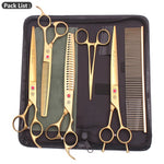 Load image into Gallery viewer, Purple Dragon 8&quot; Japan 440C Pet Scissors Kit - Thinning Shears Chunker Curved Scissors - KME means the very best
