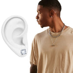 Load image into Gallery viewer, Rawness Moissanite Sterling Silver Men&#39;s Hip Hop Style Ear Studs - KME means the very best
