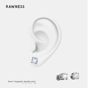 Rawness Moissanite Sterling Silver Men's Hip Hop Style Ear Studs - KME means the very best