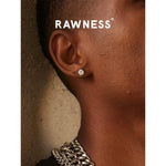 Load image into Gallery viewer, Rawness Moissanite Sterling Silver Men&#39;s Hip Hop Style Ear Studs - KME means the very best
