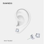 Load image into Gallery viewer, Rawness Moissanite Sterling Silver Men&#39;s Hip Hop Style Ear Studs - KME means the very best
