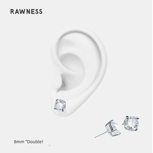 Rawness Moissanite Sterling Silver Men's Hip Hop Style Ear Studs - KME means the very best