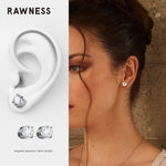 Load image into Gallery viewer, Rawness Moissanite Sterling Silver Men&#39;s Hip Hop Style Ear Studs - KME means the very best
