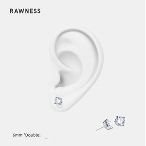 Rawness Moissanite Sterling Silver Men's Hip Hop Style Ear Studs - KME means the very best