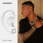 Load image into Gallery viewer, Rawness Moissanite Sterling Silver Men&#39;s Hip Hop Style Ear Studs - KME means the very best
