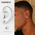 Load image into Gallery viewer, Rawness Moissanite Sterling Silver Men&#39;s Hip Hop Style Ear Studs - KME means the very best
