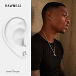 Load image into Gallery viewer, Rawness Moissanite Sterling Silver Men&#39;s Hip Hop Style Ear Studs - KME means the very best
