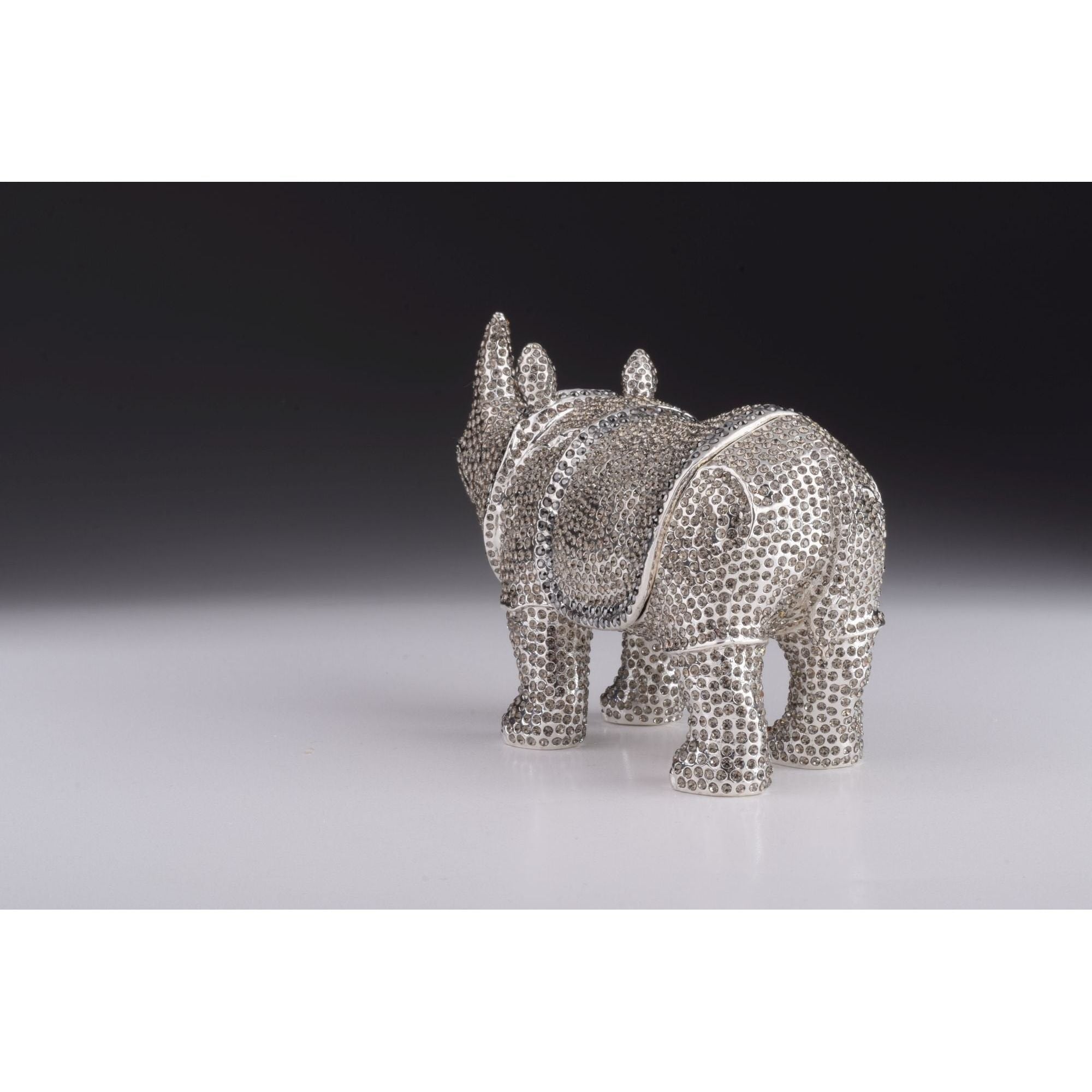 Rhino Trinket Box Decorated with Austrian Crystals - KME means the very best