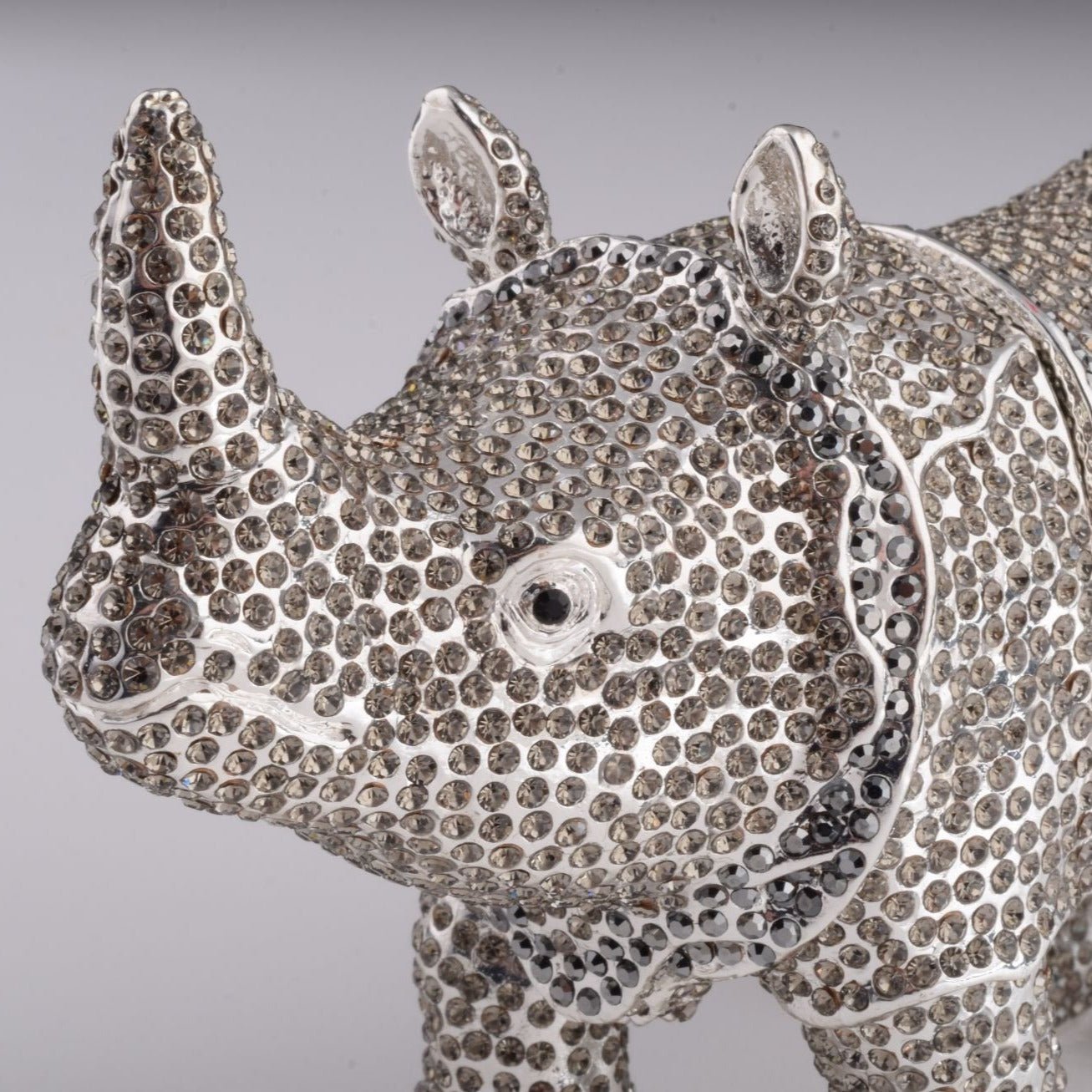 Rhino Trinket Box Decorated with Austrian Crystals - KME means the very best