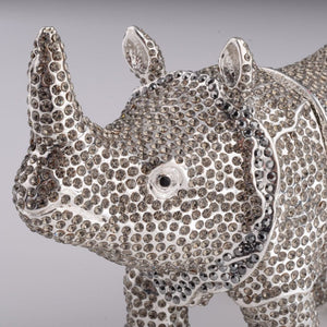 Rhino Trinket Box Decorated with Austrian Crystals - KME means the very best