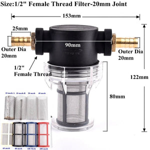 Soijot 1/2" Rain Water Filter - Agricultural Irrigation & Garden Watering Strainer, Aquarium Water Tank Filter 10~200 Mesh - KME means the very best