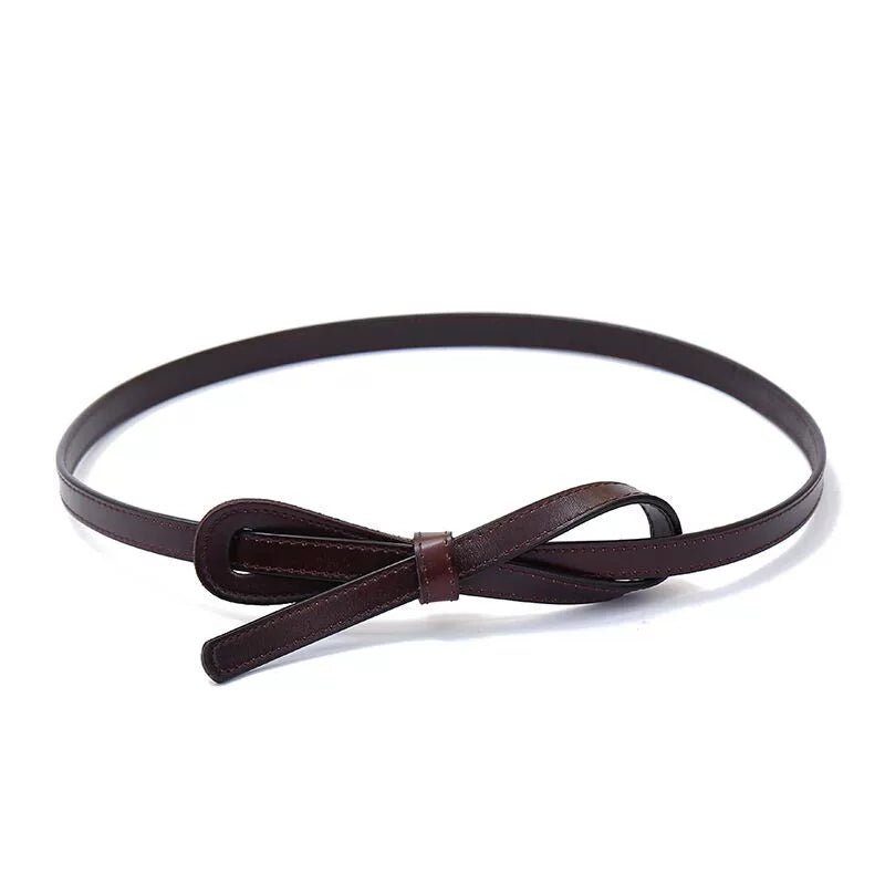 Thin Belt Women's Leather All-Match Knotted Decorative Belt - KME means the very best