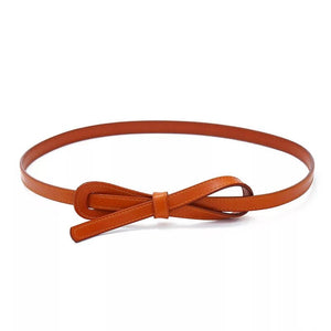 Thin Belt Women's Leather All-Match Knotted Decorative Belt - KME means the very best