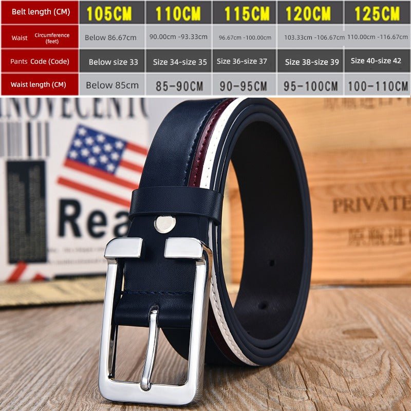 Trendy White Casual Men's Leather Belt - Soft Cowhide with Pin Buckle - KME means the very best