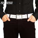 Load image into Gallery viewer, Trendy White Casual Men&#39;s Leather Belt - Soft Cowhide with Pin Buckle - KME means the very best
