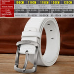 Load image into Gallery viewer, Trendy White Casual Men&#39;s Leather Belt - Soft Cowhide with Pin Buckle - KME means the very best
