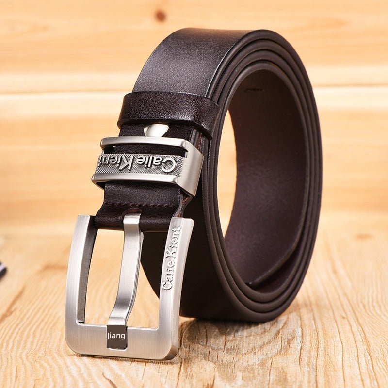 Trendy White Casual Men's Leather Belt - Soft Cowhide with Pin Buckle - KME means the very best