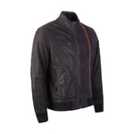 Load image into Gallery viewer, UK Flag Embossed Bomber Leather Jacket with Stripes - KME means the very best
