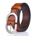 Load image into Gallery viewer, VATLTY Women&#39;s Leather Belt - 2.8cm Natural Cowhide with Silver Alloy Buckle - KME means the very best
