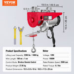 Load image into Gallery viewer, VEVOR 2200 lbs Wireless Attic Lift, 1600W 110V Electric Hoist with Wireless Remote Control, 40ft Single Cable Lifting Height &amp; Pure Copper Motor, for Garage Warehouse Factory - KME means the very best
