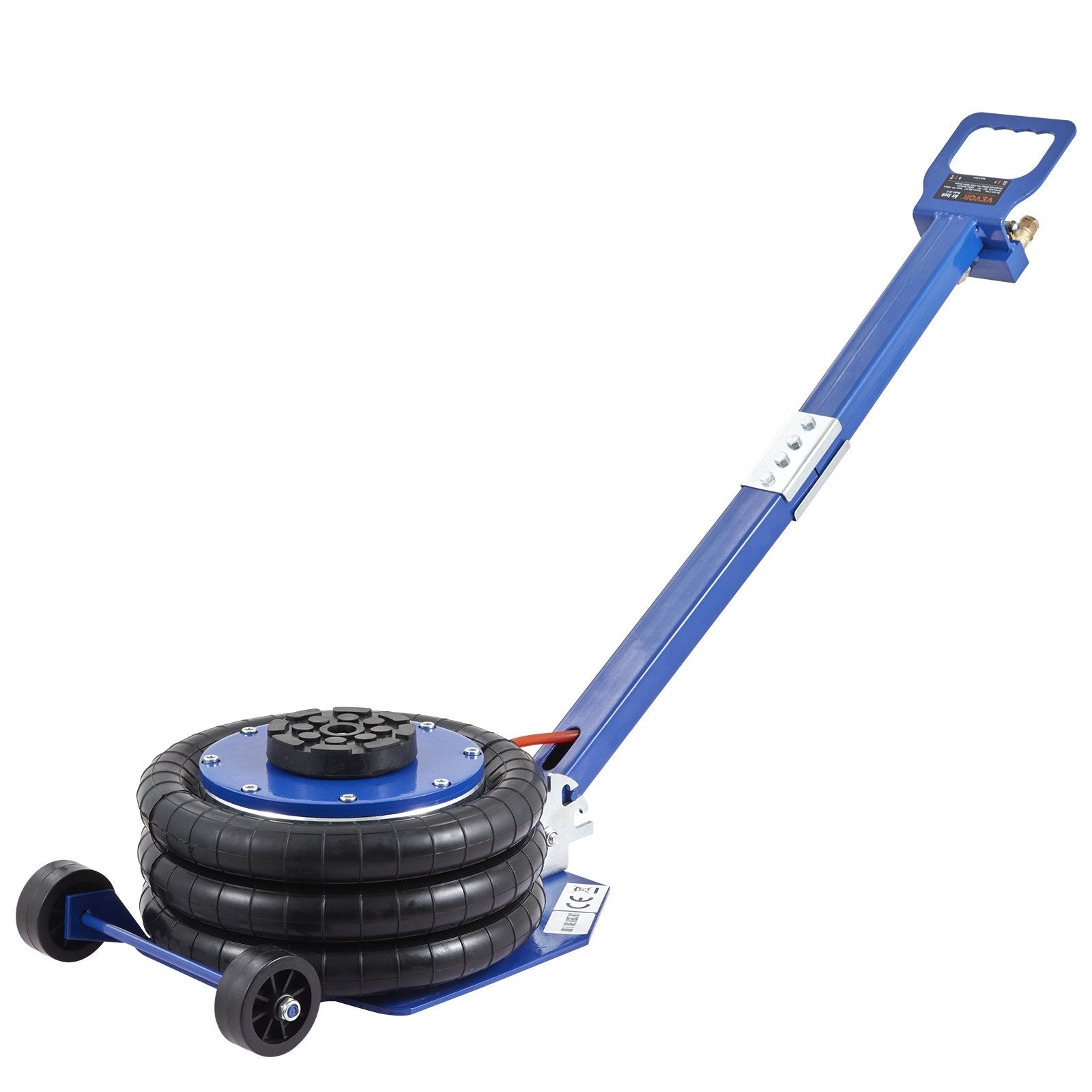 VEVOR 3 Ton Air Jack - 17.7" Lift, Triple Bag, Fast Pneumatic Jack with Steel Pipes & Adjustable Handles (Blue) - KME means the very best