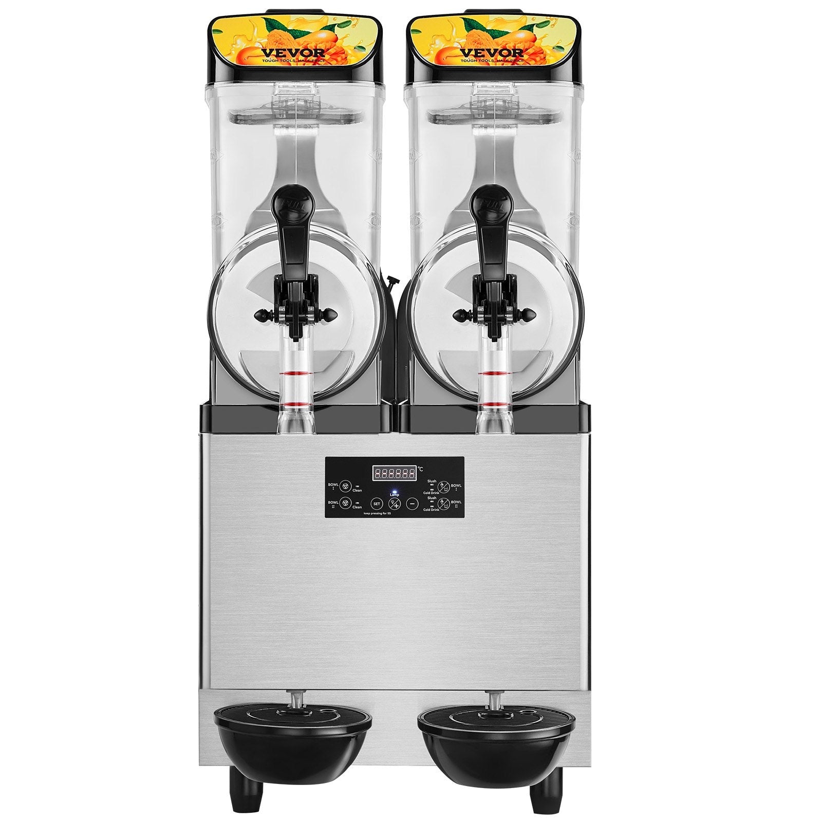 VEVOR Commercial Slushy Machine, 24L/6.4Gal Two Bowls, 100 Cup Margarita Smoothie Frozen Drink Maker, 640W Stainless Steel Margarita Machine, Slushie Machine for Party Cafe Restaurants Bars Home - KME means the very best