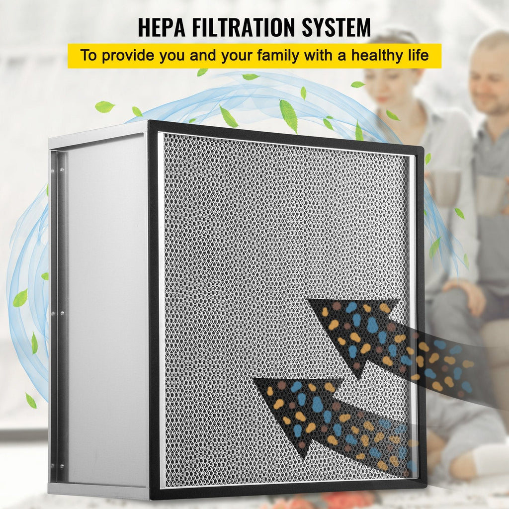 VEVOR HEPA Replacement Filter, 24''x24''x11.5'' AC Filter, True HEPA Pleated Air Filter, Air Filter Replacement with Galvanized Frame, 99.97% Standard Filter Compatible for HEPA Filter Novair 2000 - KME means the very best