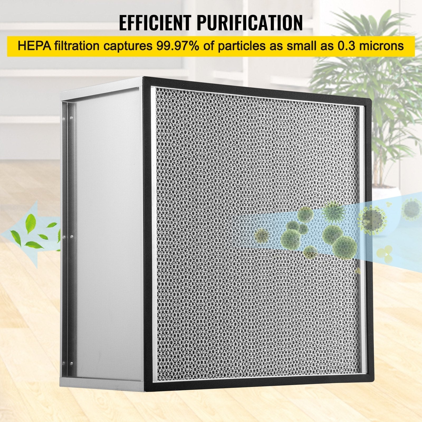 VEVOR HEPA Replacement Filter, 24''x24''x11.5'' AC Filter, True HEPA Pleated Air Filter, Air Filter Replacement with Galvanized Frame, 99.97% Standard Filter Compatible for HEPA Filter Novair 2000 - KME means the very best