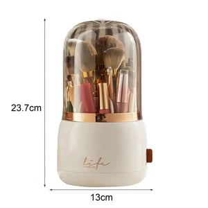 Vibe Geeks 360° Rotating Compartment Dustproof Makeup Brushes Storage Organizer - KME means the very best