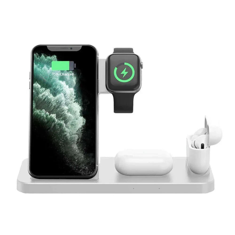 Vibe Geeks 4 - in - 1 Wireless Fast Charging Station for QI Devices - USB Powered - KME means the very best